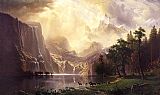 Albert Bierstadt Canvas Paintings - Among the Sierra Nevada Mountains California
